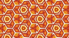 Orange, White & Yellow Geometric Kaleidoscope Pattern