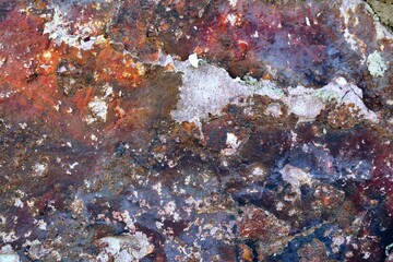 Sticker - Closeup of a colorful weathered metallic surface under the lights - cool for overlays