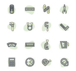 Wall Mural - measuring instruments icon set