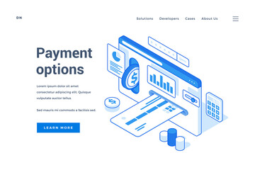 Poster - Web banner representing various modern payment options