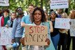 © Roman - diverse american people took to the public park and streets to protest anti-black racism and police brutality. black lives matter, blm concept