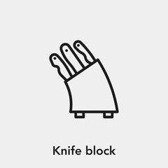 Poster - knife block icon vector. Linear style sign for mobile concept and web design. knife block symbol illustration. Pixel vector graphics - Vector.	