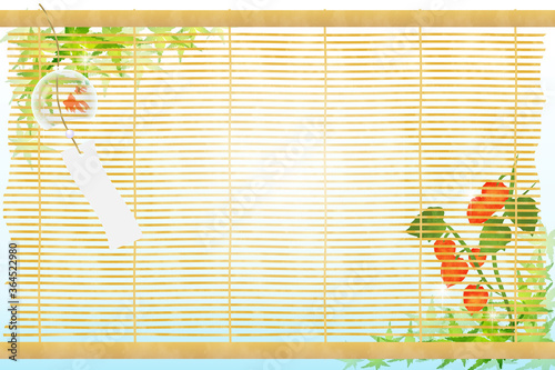 夏の鬼灯と紅葉と風鈴と簾のベクターイラスト背景素材 Comprar Este Vector De Stock Y Explorar Vectores Similares En Adobe Stock Adobe Stock