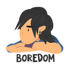 Poster - Boredom Teen Problem, Depressed Teenager in Stressful Situation Vector Illustration