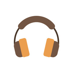 Poster - Headphone, music icon. Simple color vector elements of hipster style icons for ui and ux, website or mobile application