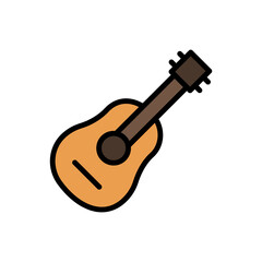 Poster - Guitar, music icon. Simple color with outline vector elements of hipster style icons for ui and ux, website or mobile application