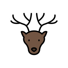 Poster - Deer, animal icon. Simple color with outline vector elements of hipster style icons for ui and ux, website or mobile application