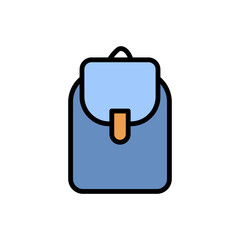 Poster - Backpack icon. Simple color with outline vector elements of hipster style icons for ui and ux, website or mobile application
