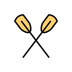 Poster - Paddle icon. Simple color with outline vector elements of hipster style icons for ui and ux, website or mobile application