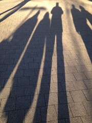 Canvas Print - Vertical shot of human shadows on the ground