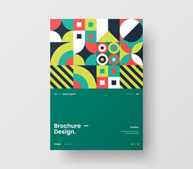 Amazing business presentation vector A4 vertical orientation front page mock up. Modern corporate report cover abstract geometric illustration design layout. Company identity brochure template.