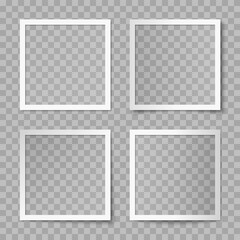Poster - Vector set of white square photo card frames