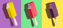 Bitten Glazed Ice Cream Bars On A Stick, Complementary Colors