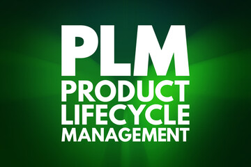 Poster - plm - product lifecycle management acronym, business concept background