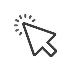 Poster - Mouse finger pointer clicking icon on white background. Vector.