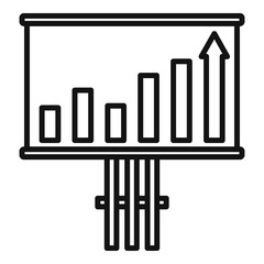 Poster - Success banner graph icon. Outline success banner graph vector icon for web design isolated on white background