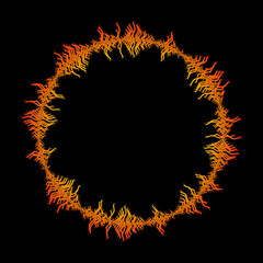 Poster - Fires round music wave background. Modern audio pulse player illustration. Jpeg digital light waveform