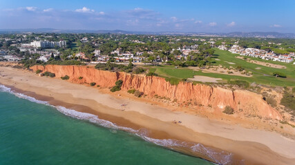 Wall Mural - Aerial Golf Park Vale de Lobo, Vilamoura, Portugal. Great place to relax with views of the beach, ocean.