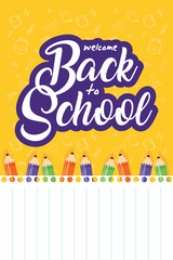 Poster - back to school poster with colors pencils