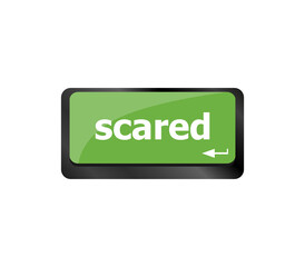 Poster - Keyboard with hot key - scared word. laptop enter button
