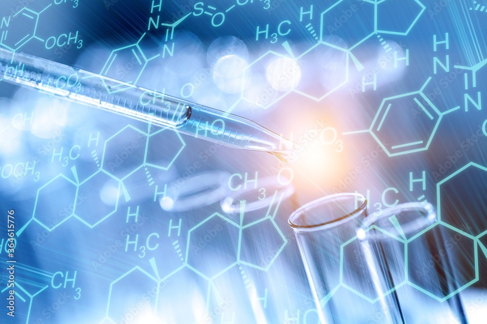Science laboratory test tubes and pipette Stock Photo | Adobe Stock