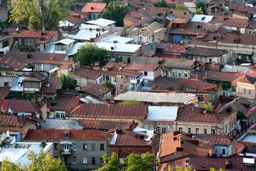 Wall Mural - Georgian old houses at Tbilisi in Georgia.