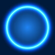 Glowing background with blue neon circle.