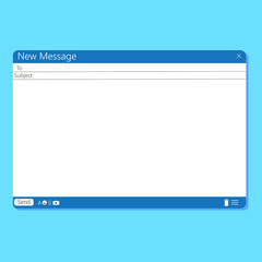 Poster - The mail interface in the browser. Email outlook application template. Empty letter design. Vector image. Stock Photo.