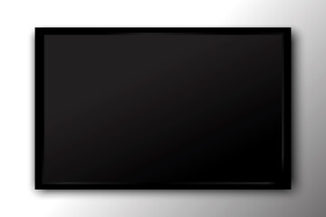 Poster - TV flat screen on a white background. Vector isolated lcd monitor. Black LED panel. Stock Photo.