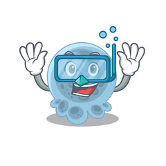 Sticker - Pasteurella mascot design swims with diving glasses