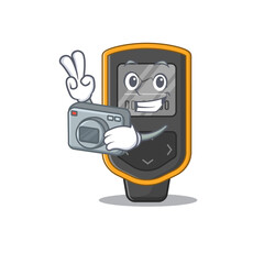 Sticker - a proficient photographer dive computer cartoon design concept working with camera