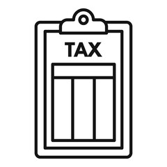 Poster - tax clipboard icon. outline tax clipboard vector icon for web design isolated on white background