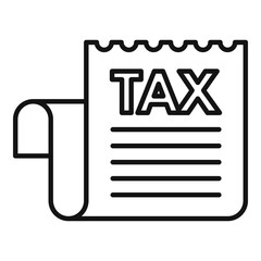 Poster - Tax billing paper icon. Outline tax billing paper vector icon for web design isolated on white background