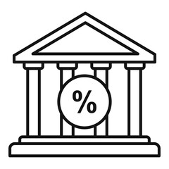 Poster - tax bank building icon. outline tax bank building vector icon for web design isolated on white backg
