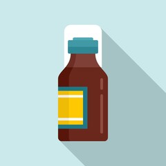 Sticker - Drugstore cough syrup icon. Flat illustration of drugstore cough syrup vector icon for web design