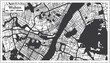 Wuhan China City Map in Black and White Color in Retro Style. Outline Map.