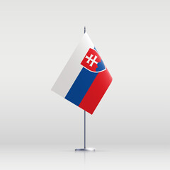 Slovakia flag state symbol isolated on background national banner. Greeting card National Independence Day of the Slovak Republic. Illustration banner with realistic state flag.