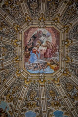 Wall Mural - Painting of the dome of the Cathedral of Santa Maria Maggiore in Bergamo. Lombardy, Italy