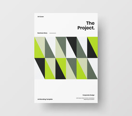 Amazing business presentation vector A4 vertical orientation front page mock up. Modern corporate report cover abstract geometric illustration design layout. Company identity brochure template.