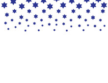 Blue Star Of David Shapes On White Background
