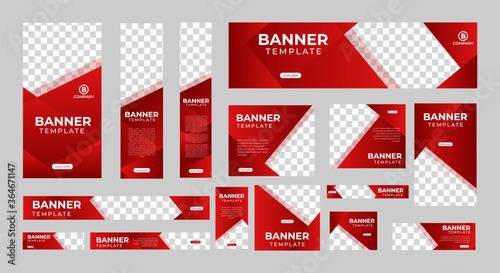 Fotografía set of creative web banners of standard size with a place for photos