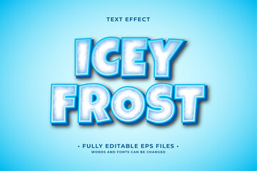 Wall Mural - Icey frost text effect editable vector
