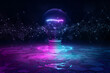 © sdecoret - Lightbulb illuminating reflecting floor with blue and pink neon light 3D rendering