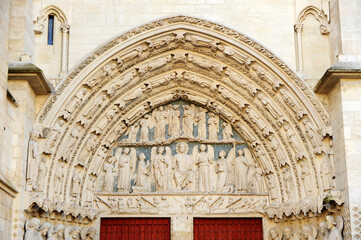 Jugement finale. Portail royale de la cathédrale Saint-André, Bordeaux Gironde France