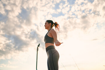 Wall Mural - Woman doing sport on street