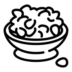 Poster - Peanut bowl icon. Outline peanut bowl vector icon for web design isolated on white background