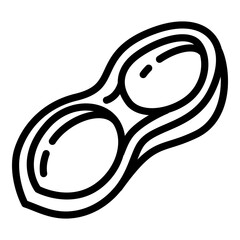 Poster - Half peanut shell icon. Outline half peanut shell vector icon for web design isolated on white background