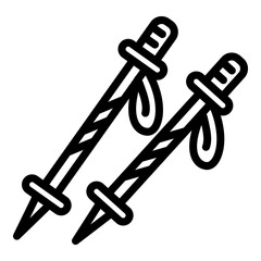Poster - Ski sticks icon. Outline ski sticks vector icon for web design isolated on white background