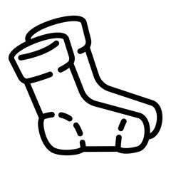Poster - Winter socks icon. Outline winter socks vector icon for web design isolated on white background