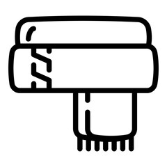 Poster - Winter scarf icon. Outline winter scarf vector icon for web design isolated on white background